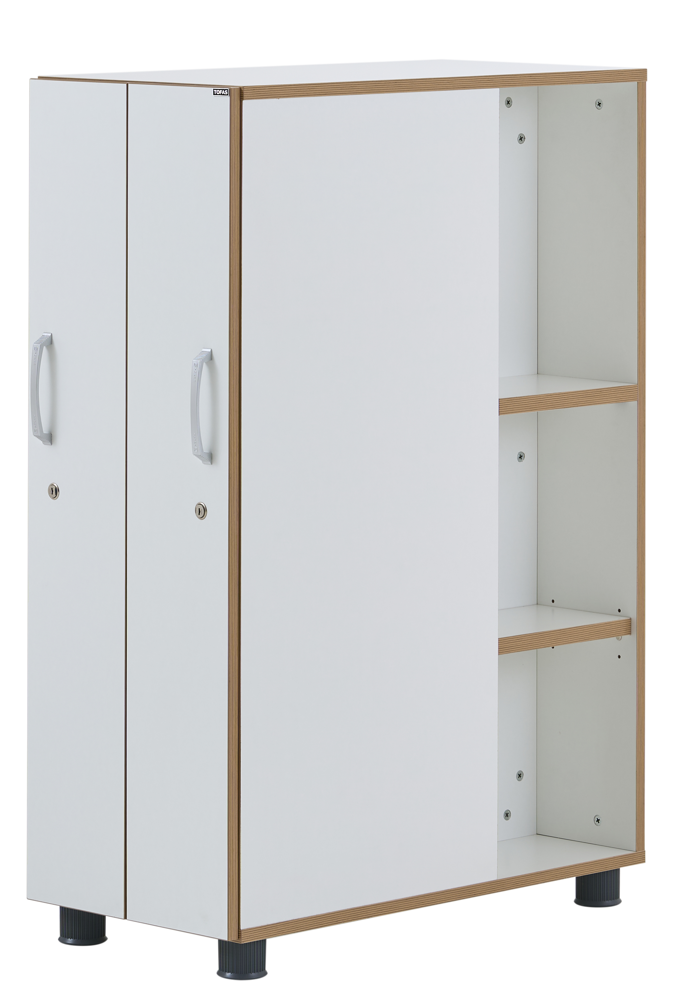 148 백색 2인 목재 손잡이 L